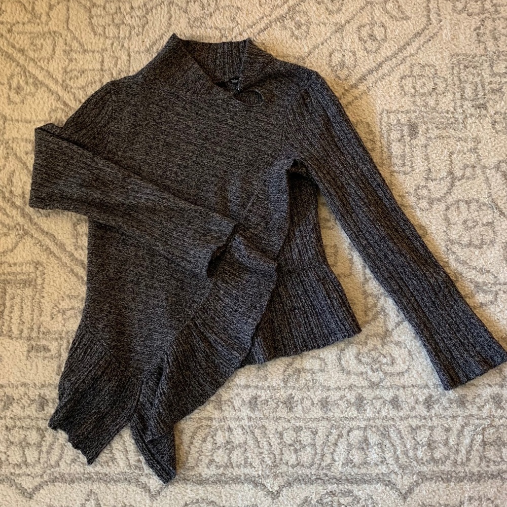 Anthropologie Cascading Ruffle Pullover Size Small